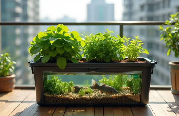Aquaponia sustentável com reaproveitamento em varanda